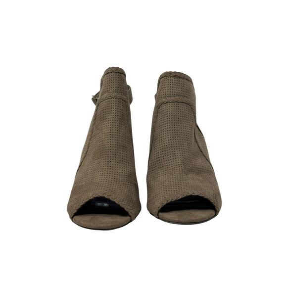 MIA Pat Brown Vegan Suede Open Toe and Heel Booties Sandals Size 10M - Picture 9 of 11